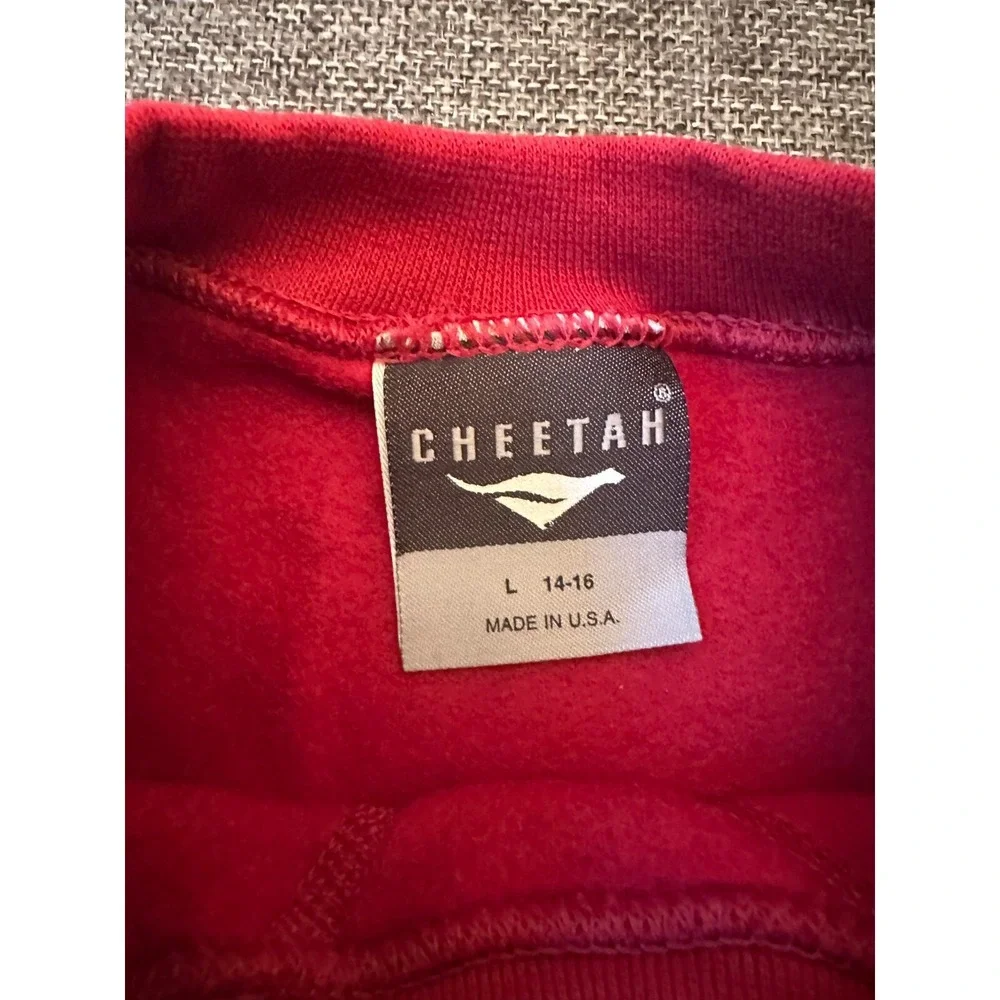 Cheetah Sweatshirt Red‎ Long Sleeve Pullover